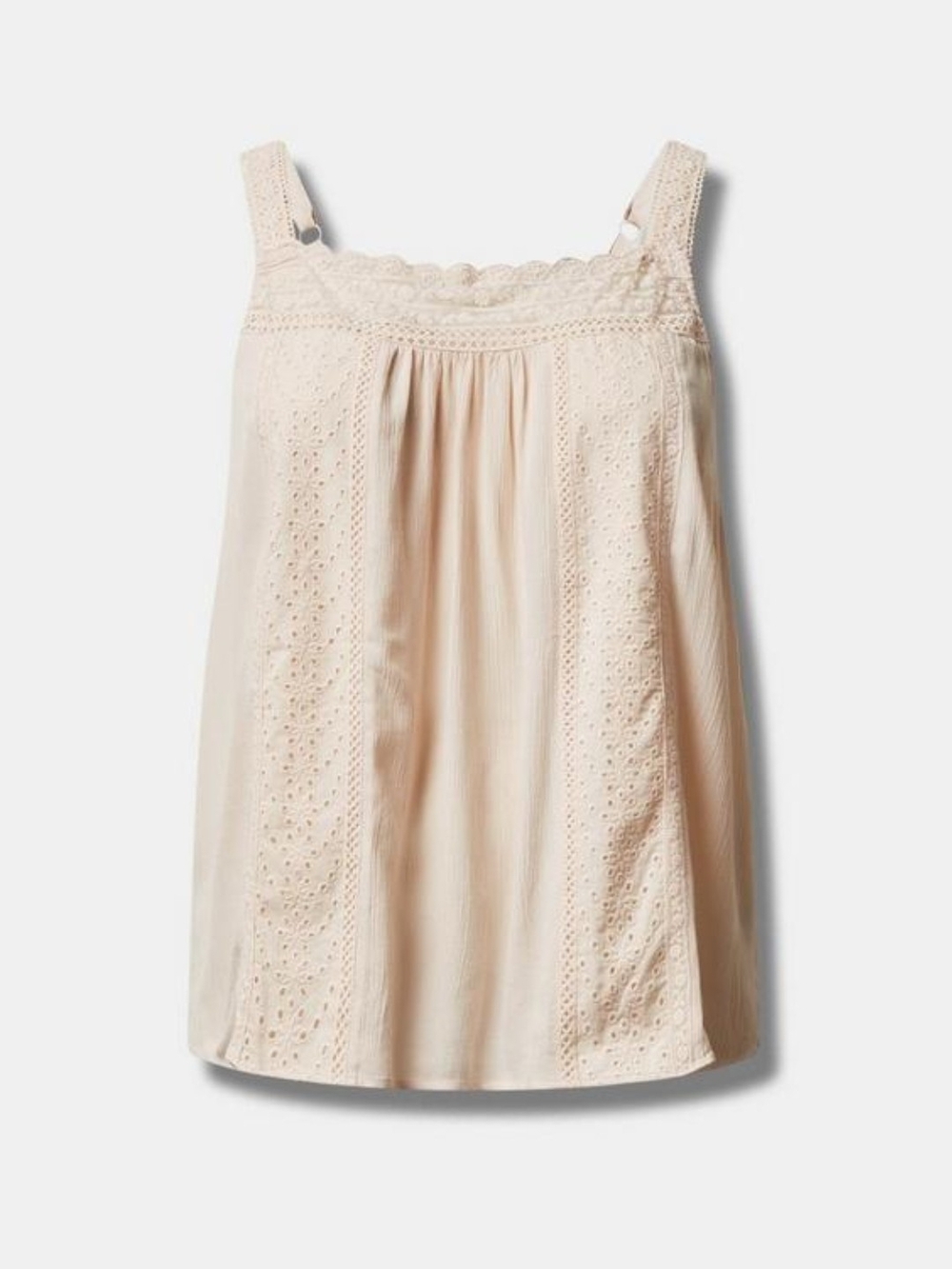 Brand New Torrid Cream Eyelet Gauze Lace Trim Tank Top Size 5